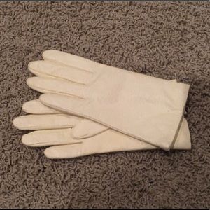 Genuine Leather Gloves | Cream | Size 7 1/2 (S)